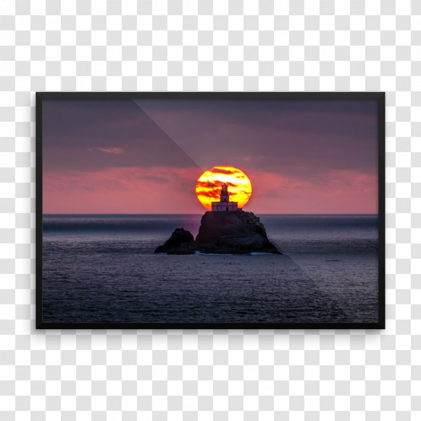 Oregon Coast Tillamook Rock Light Photography Art Nature - Geological Phenomenon - Canvas Print Transparent PNG