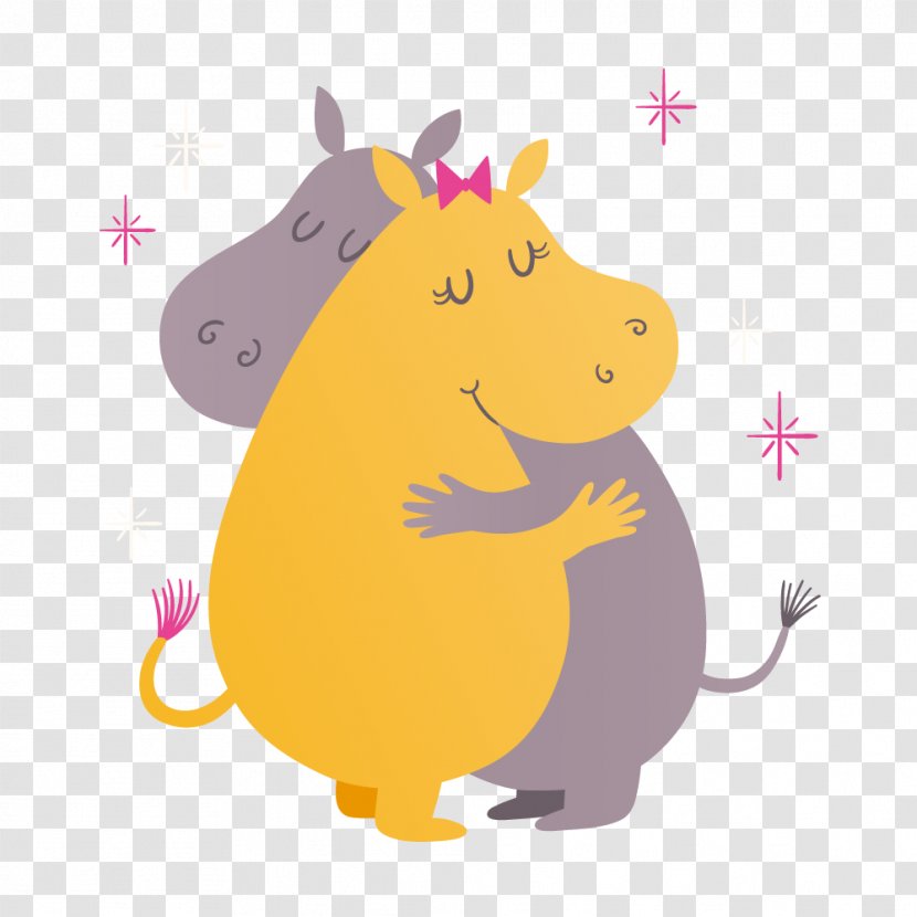 Hippopotamus Hug Euclidean Vector - Rodent - Hippo Transparent PNG