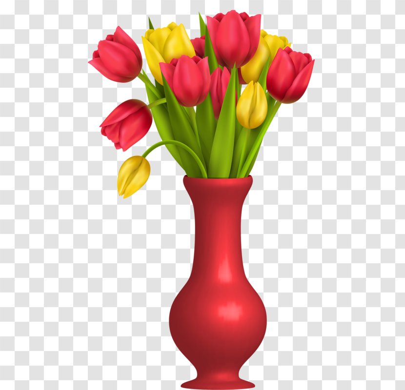 Flowers In A Vase Euclidean Vector - Tulip Transparent PNG