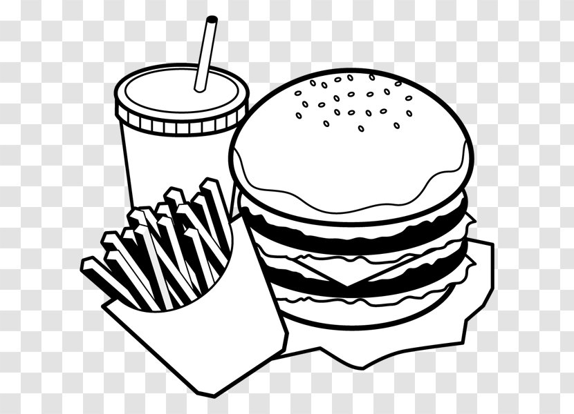 Hamburger Black And White Food Monochrome Painting Clip Art - Hand - Design Transparent PNG