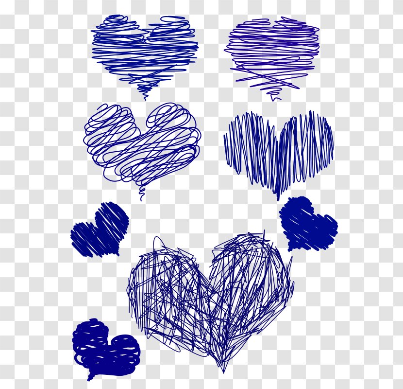 Drawing Heart Blue Clip Art - Watercolor - Drawn Transparent PNG