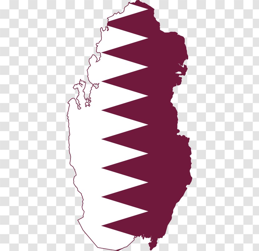 Flag Of Qatar Map National - Text Transparent PNG