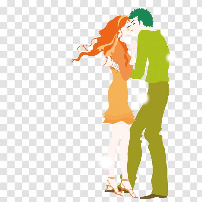 Kiss Couple Illustration - Male - Kissing Transparent PNG