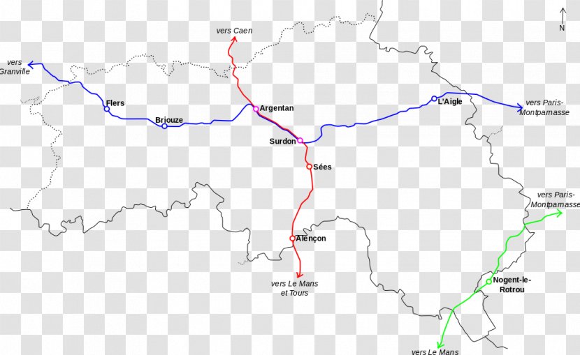 Argentan Transports Dans L'Orne Street Network - Frame - Watercolor Transparent PNG