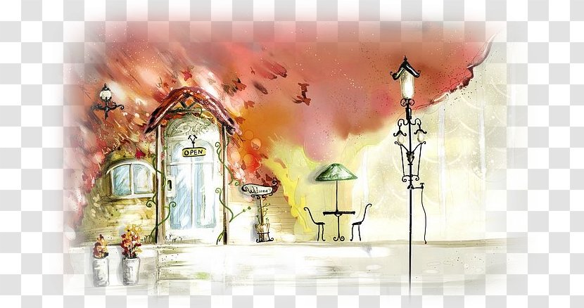 High-definition Television Painting 4K Resolution Wallpaper - Art - Hand-painted Fairy Tale House Transparent PNG