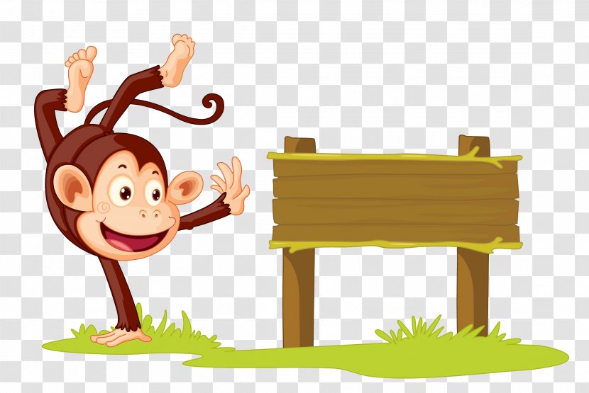 Monkey Seesaw Stock Photography Illustration - Beside The Wooden Upside Down Transparent PNG