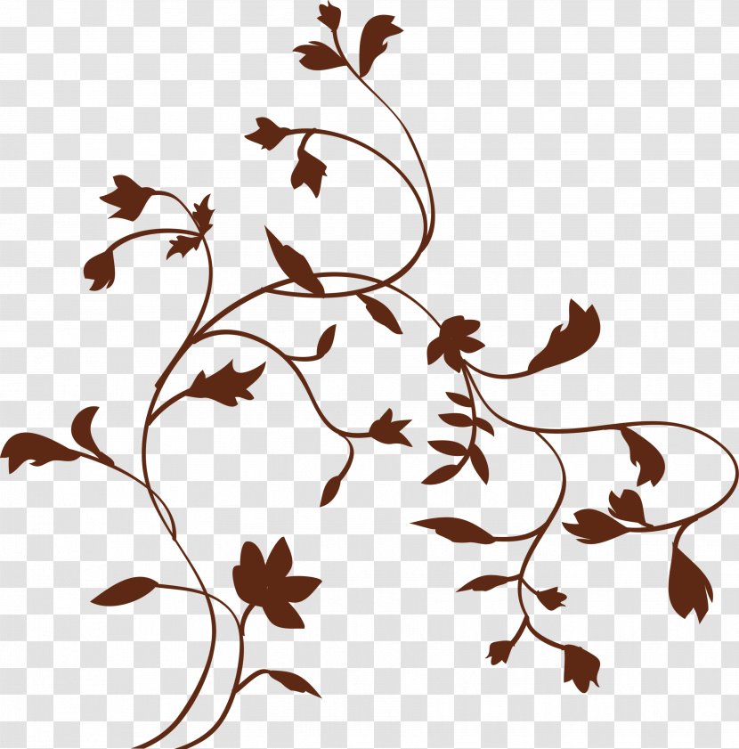 Twig Leaf Black Clip Art - Flora Transparent PNG