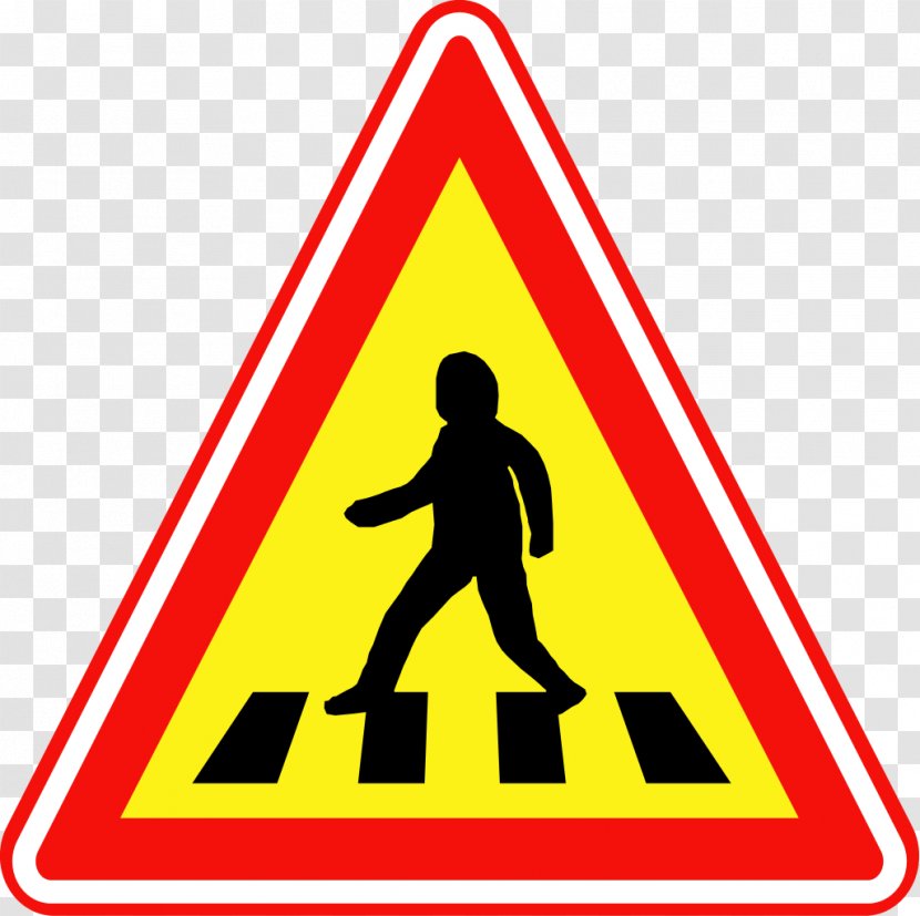 Pedestrian Crossing Traffic Sign Zebra Road - Light Transparent PNG