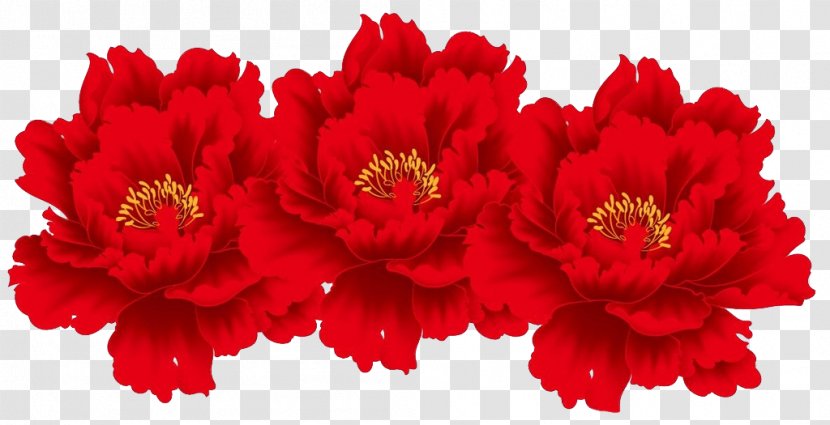 Floral Design Flower Drawing Dessin Animxe9 - Red Peony Flowers Transparent PNG
