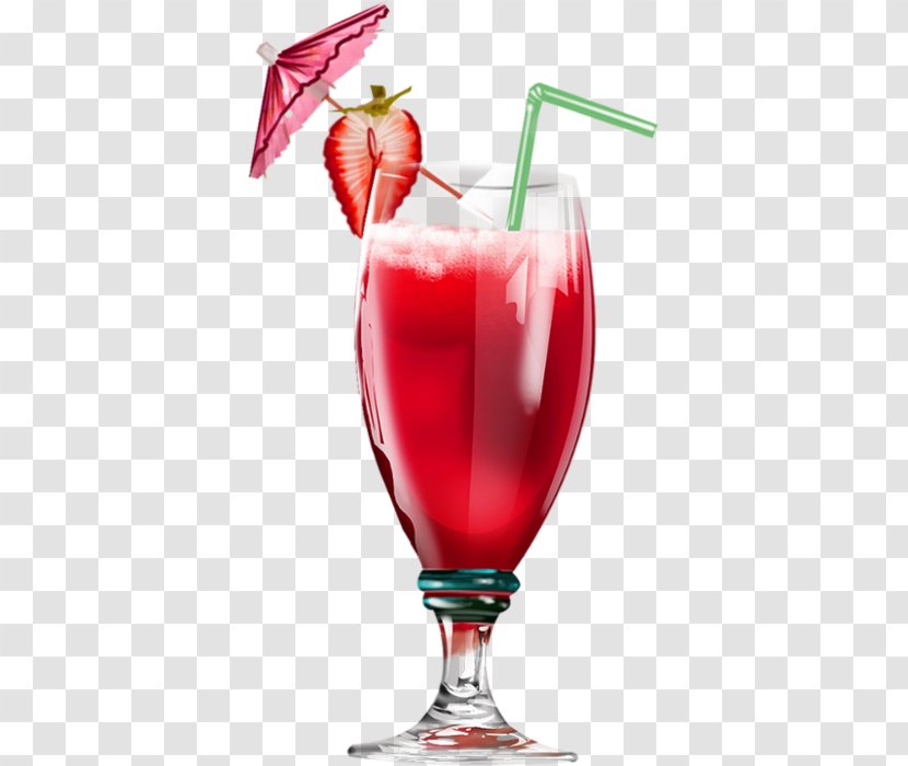 Strawberry Juice Cocktail Garnish Martini - Woo - Hd Transparent PNG