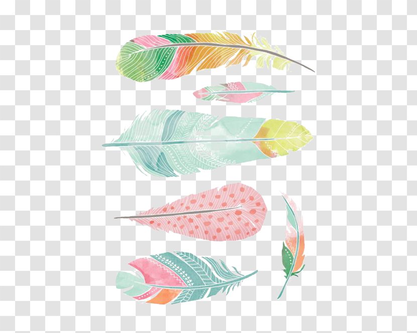Feather Watercolor Painting Drawing - Color Transparent PNG