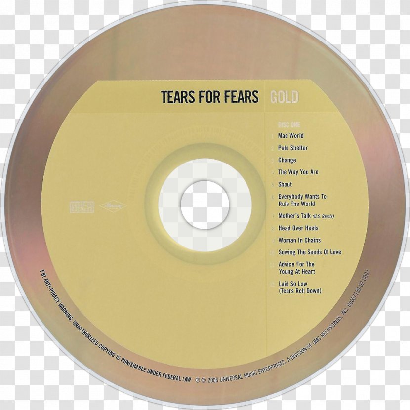 Gold Compact Disc Tears For Fears Album - Silhouette - Clubby Transparent PNG