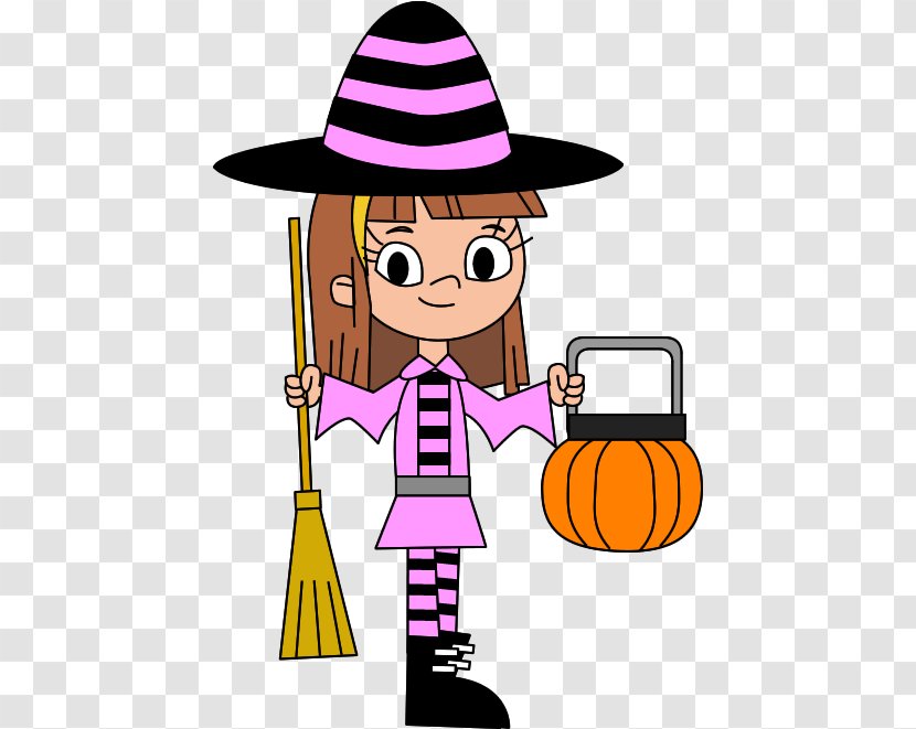 Halloween Cartoon Background - Headgear - Sombrero Broom Transparent PNG