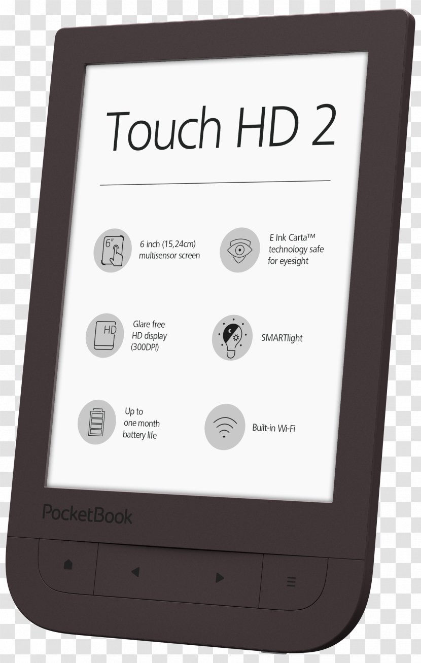 Amazon.com EBook Reader 15.2 Cm PocketBookTOUCH HD PocketBook Touch 8 GB - Electronics - Linux Kernel 3.0 1 GHzBlack E-Readers InternationalComputer Transparent PNG
