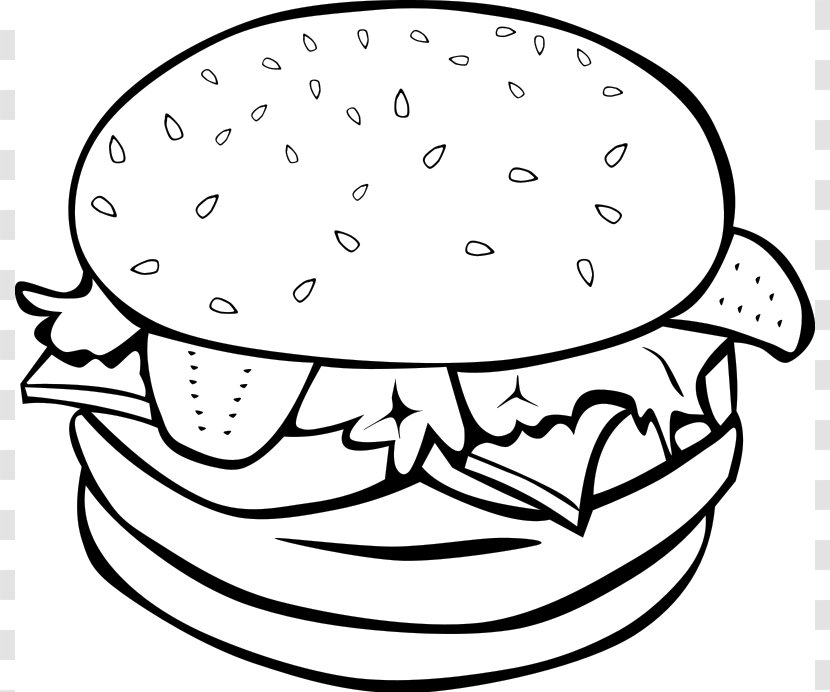 Hamburger Cheeseburger Slider Hot Dog French Fries - Pizza Black Cliparts Transparent PNG