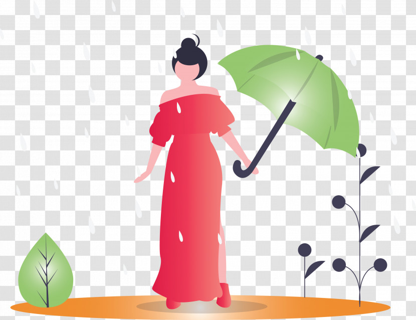 Raining Spring Woman Transparent PNG