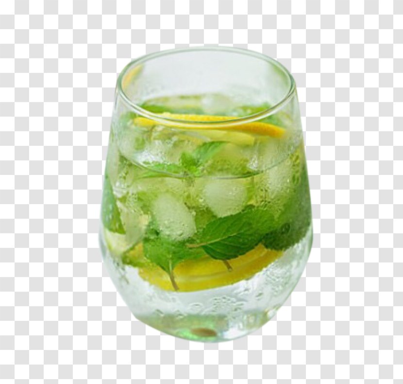 Mojito Cocktail Lemonade Carbonated Water - Mint - A Glass Of Transparent PNG