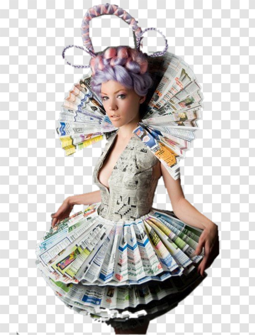 Paper Clothing Dress Newspaper - Costume Transparent PNG