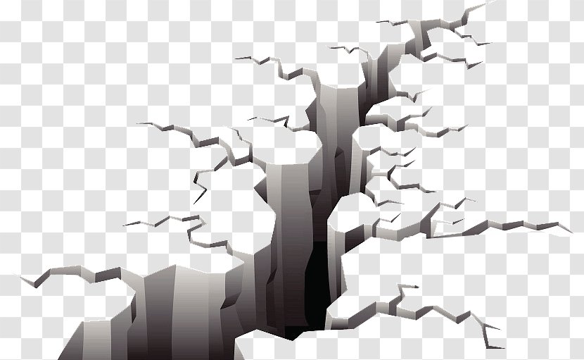 Crack In The Ground Earthquake Illustration - Diagram - Damage After An Transparent PNG