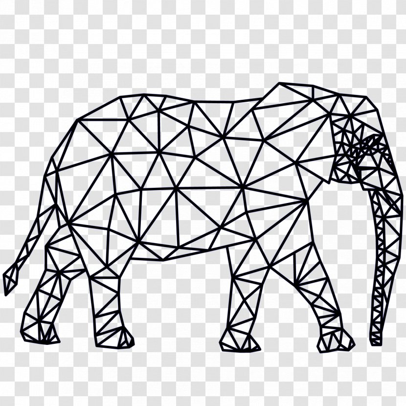 Geometry Canvas Elephantidae Art Painting - African Elephant Transparent PNG