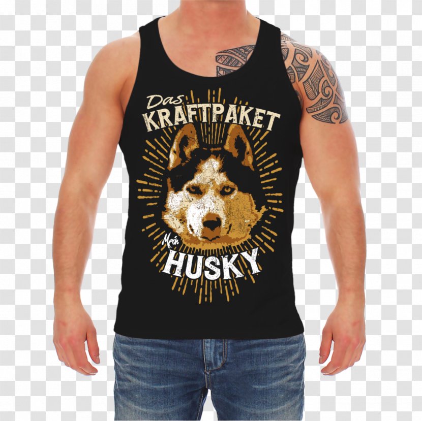 T-shirt Top Sleeveless Shirt Clothing - Sleeve - Husky Dog Transparent PNG