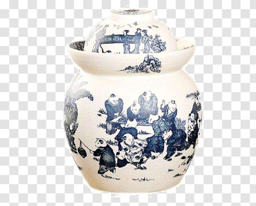Jingdezhen Ceramic Blue And White Pottery Vase - Paint - Pickle Jar Transparent PNG