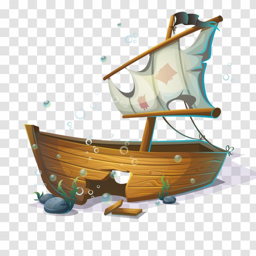Sailing Ship Boat - Royalty Free - Submarine Cartoon Pirate Transparent PNG