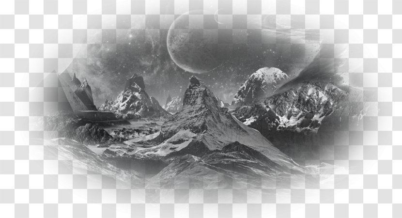 Black And White Desktop Wallpaper Photography Grayscale - Highdefinition Television - Mountain Landscape Transparent PNG