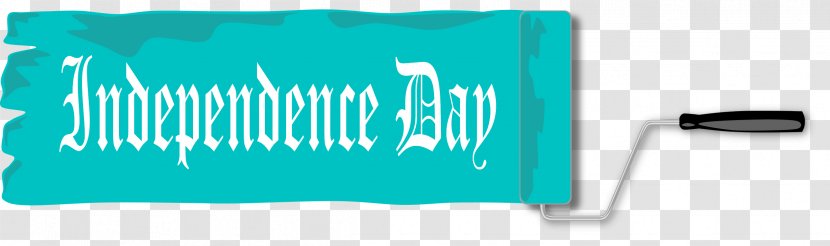 Independence Day In Paint Roller Banner. - Aqua Transparent PNG