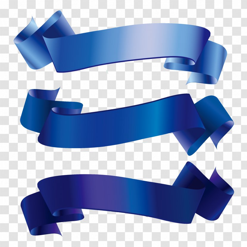 Blue Ribbon Clip Art - Web Banner - 3 Transparent PNG