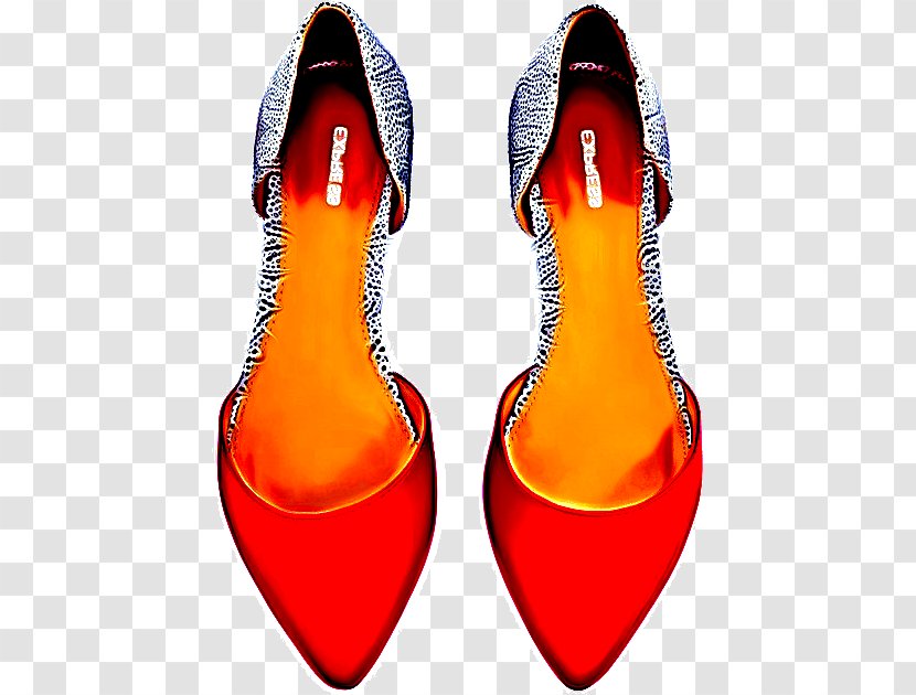 Orange Background - Highheeled Shoe - Slingback Court Transparent PNG