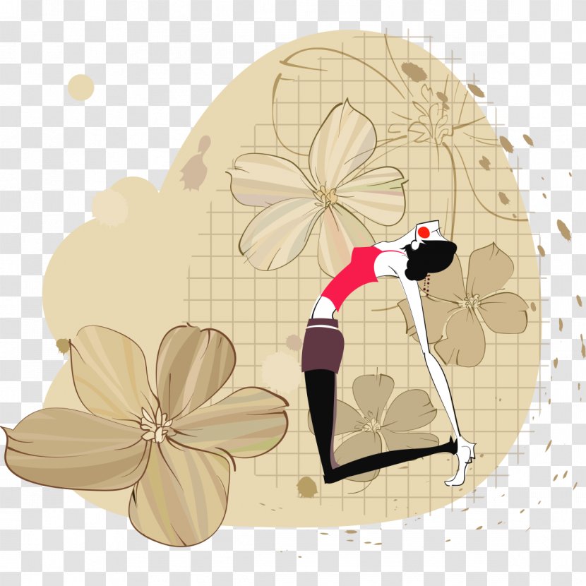Yoga Instructor Cartoon Illustration - Bikram Choudhury - Flowers Transparent PNG