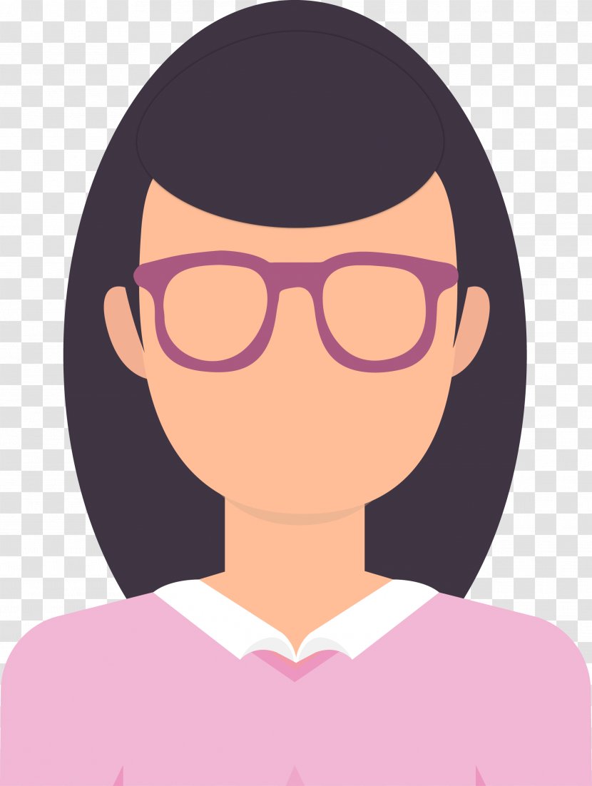 Glasses Eye Avatar - Flower - A Vector Woman With Transparent PNG