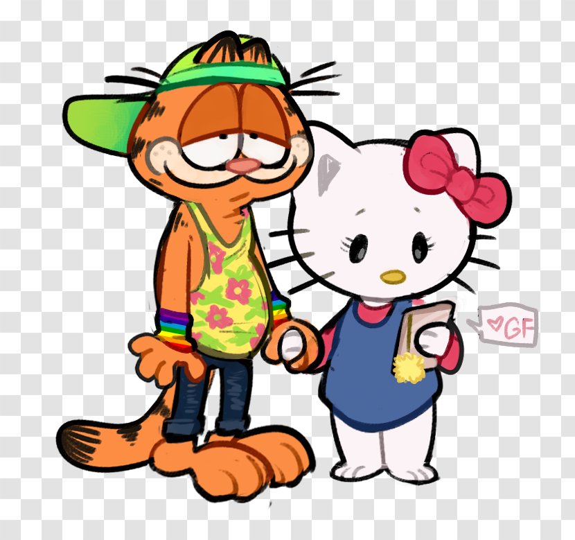 Hello Kitty Garfield Cartoon Comics Clip Art - Frame - Lesbians Transparent PNG