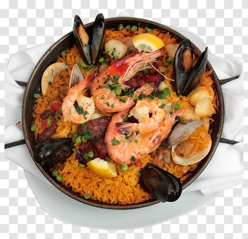 Paella Spanish Cuisine Vegetarian Chinese Food - Shellfish - Cooking Transparent PNG