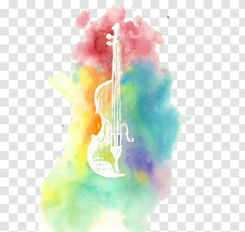 Violin Watercolor Painting Drawing - Tree - Multicolored Transparent PNG