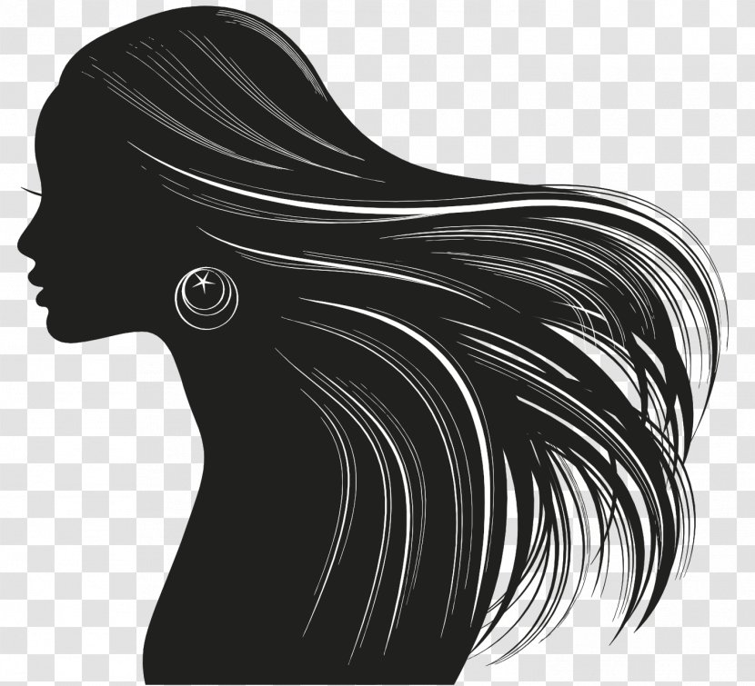 Woman Hair - Art Blackandwhite Transparent PNG