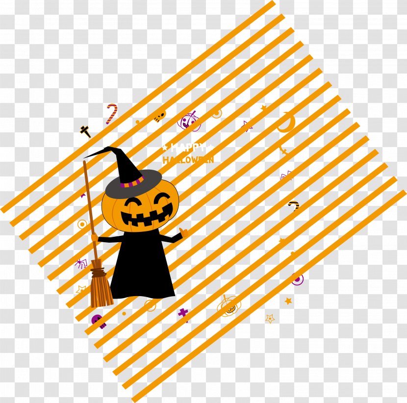 Calabaza Pumpkin Halloween - Gratis - Yellow Stripe Background Sorcerer Transparent PNG