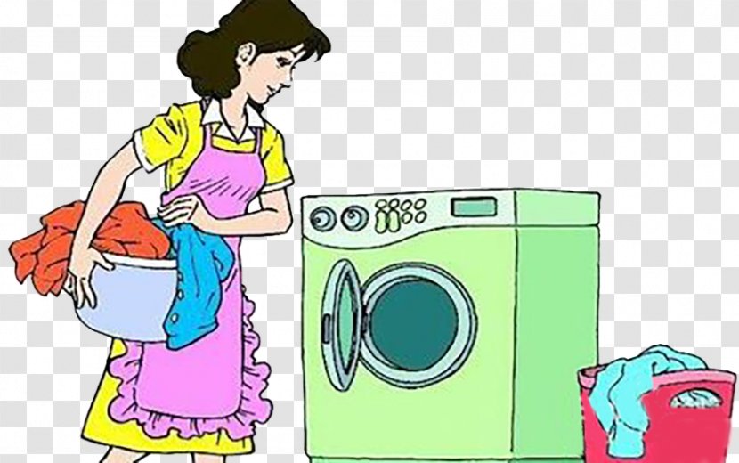 Washing Machine Clothing Laundry Dishwashing - Mother Washed The Clothes With Transparent PNG