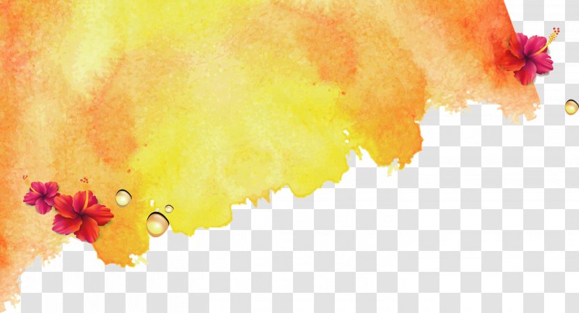 Yellow Watercolor Painting - Rgb Color Model - Edge Transparent PNG