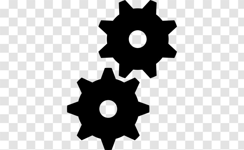 Gear Clip Art - Black And White Transparent PNG