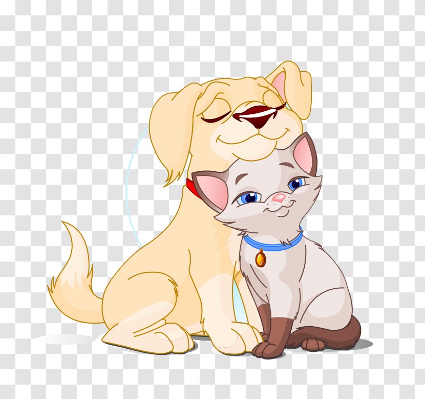 Kitten Cat Puppy Dog Whiskers - Hand-painted Cartoon Couple Cute Transparent PNG