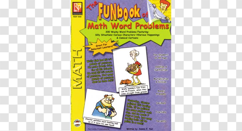 The Funbook Of Math Word Problems Mathematics Mathematical Problem Game - Comics Transparent PNG