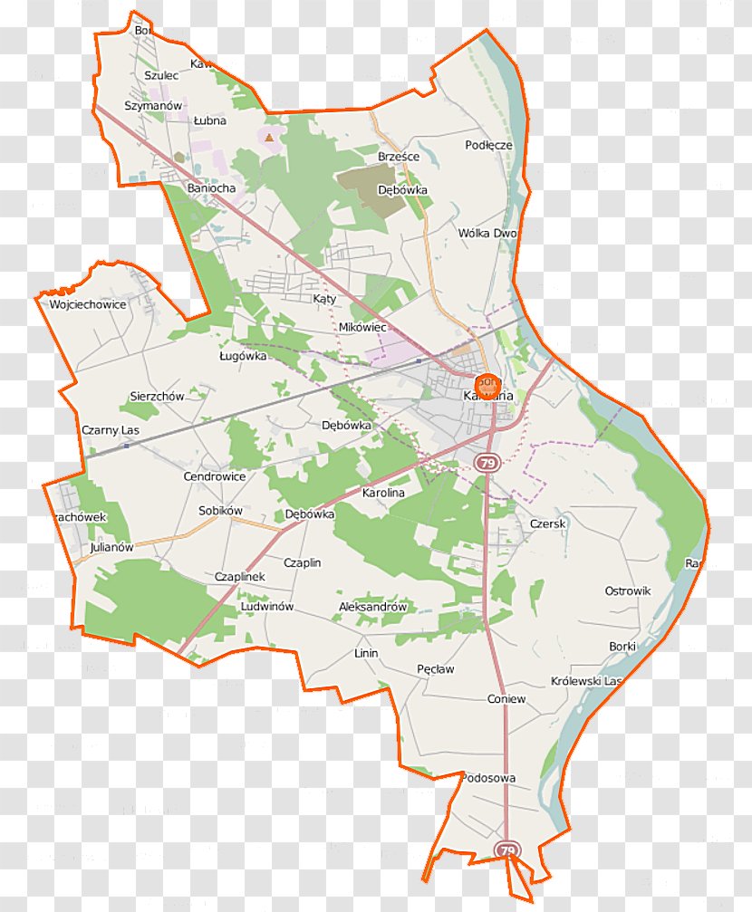Góra Kalwaria Czersk, Masovian Voivodeship Baniocha Sobików Rezerwat Przyrody Łachy Brzeskie - City Map Transparent PNG