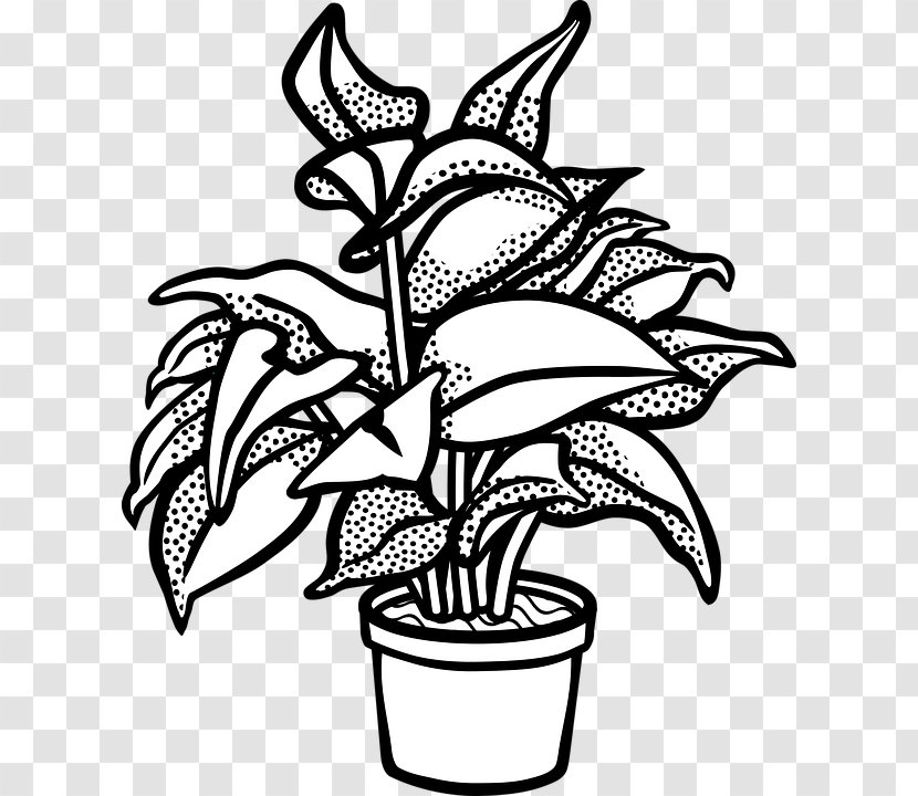 Houseplant Flowerpot Clip Art Vector Graphics Drawing - White - Plants Transparent PNG