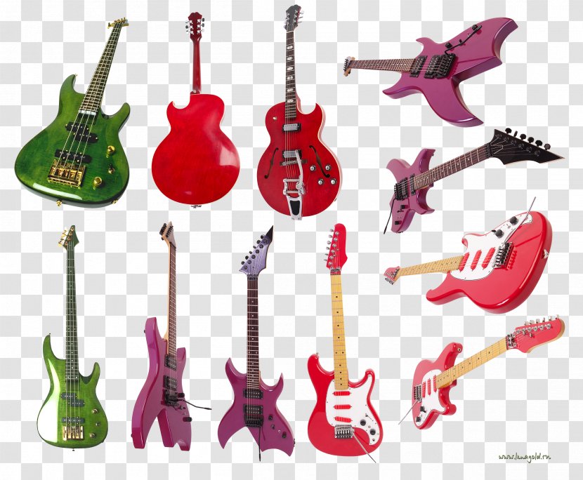 Electric Guitar Musical Instruments - Watercolor Transparent PNG