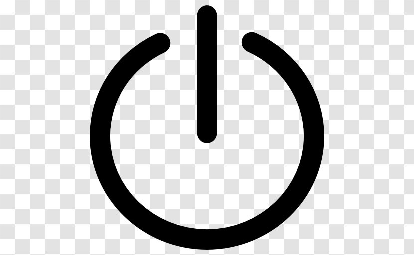 Power Symbol Button - Black And White Transparent PNG