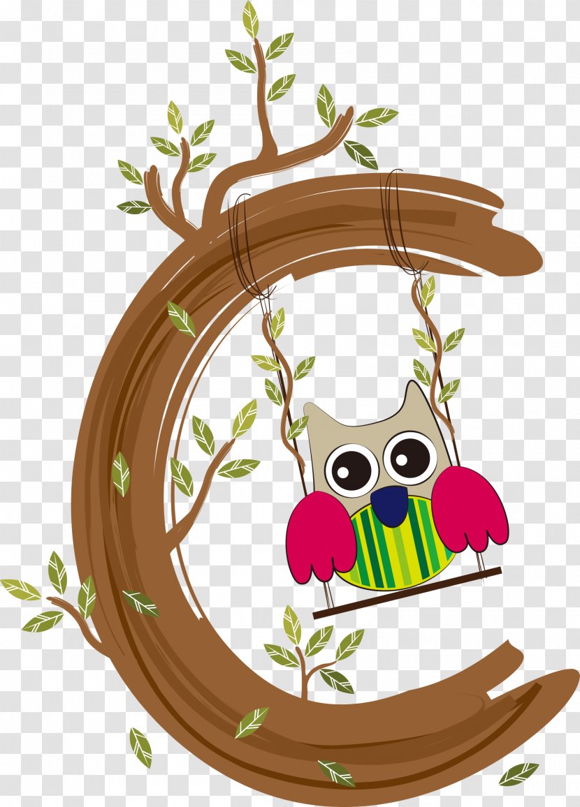 Letter Owl Illustration Image Design - Bird Of Prey - Hibou Grand Duc Transparent PNG