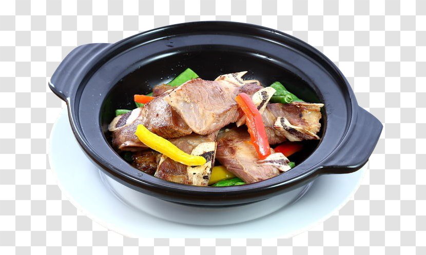 Asian Cuisine Capsicum Annuum Black Pepper Chinese Food - Cookware And Bakeware - Stir Dry Ribs Transparent PNG