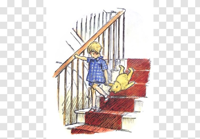 Winnie The Pooh Winnie-the-Pooh Piglet Eeyore Christopher Robin - E H Shepard - Downstairs Cliparts Transparent PNG